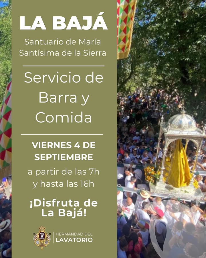 La Hermandad del Lavatorio participa en La Bajá con servicio de barra y comida en el Santuario